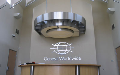 Genesis Worldwide Sign and Light Fixture